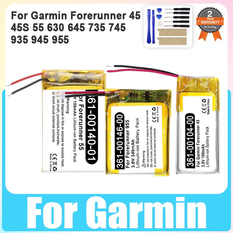 Brand-New Replacement Battery For Garmin Forerunner 45 45S 55 935 945 955 645 735 745 Forerunner45S