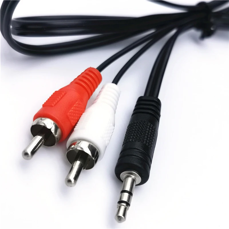 3.5mm Jack to 2 RCA Audio Cables Stereo 3.5 mm Male to 2RCA Male Coaxial Aux Cable For TV Sound Laptop Mp3 Speakers 1.5M