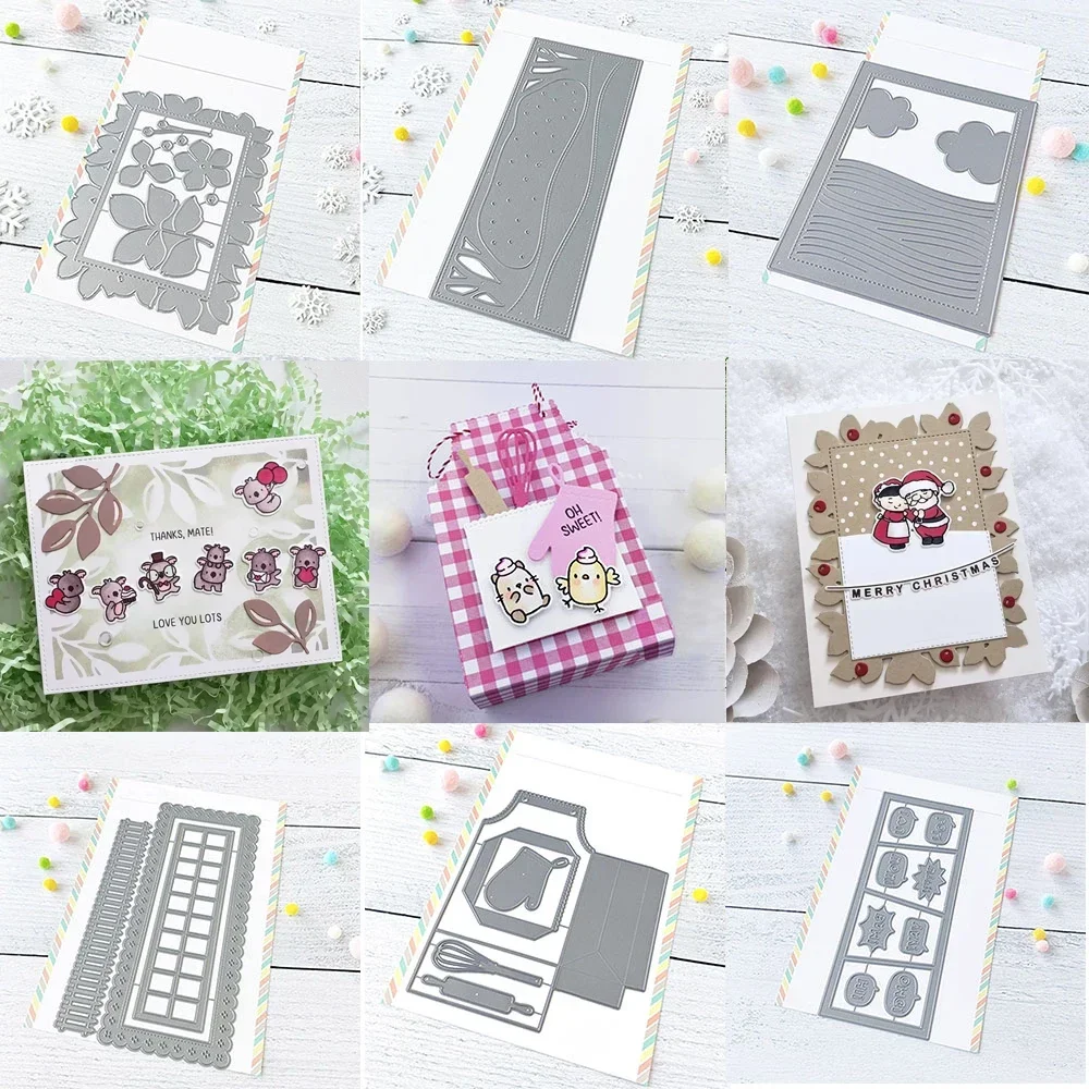 Apron Slim Fancy Fence Comic Strip Metall-Stanzformen, Blattmuster-Abdeckplatte, Rahmen-Stanzform für DIY Scrapbooking, Kartenherstellung und Bastelarbeiten