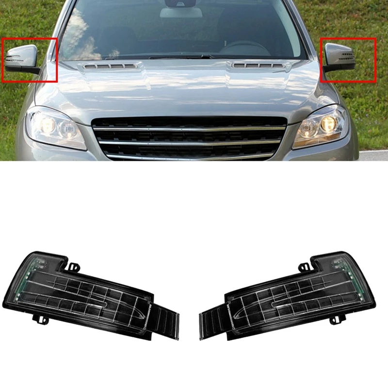 1Pair Rearview Mirror Lamp LED Turn Signal Light For Mercedes Benz GL GLE GLS ML X164 W164 W166 A1668200121 A1668200221