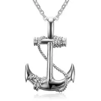 Fashion Retro Minimalist Gothic Pirate Anchor Pendant Necklace Men and Women Punk Hip Hop Niche Street Party Pop Pendant Jewelry