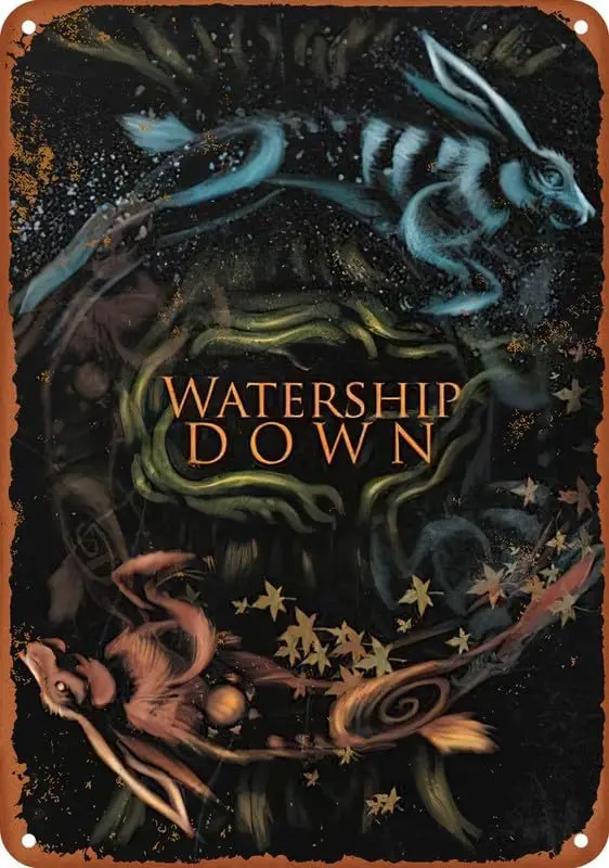 Watership Down Alternative Book Cover Metal Aluminum Sign Gift Wall Plaque Poster For Cafe Bar Restaurant Supermarket Poste sign