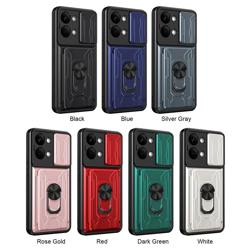 Etui z podpórką i pancerzem na Xiaomi Poco X8 Pro Max, z przegródką na karty, uchwytem na palec i funkcją podstawki, Fundas Coque Capa — zdjęcie produktu 2