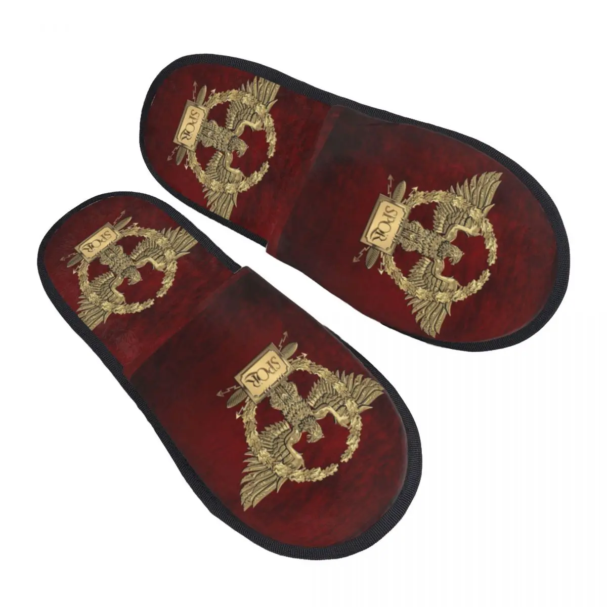 Gold Roman Imperial Eagle House Slippers Women Comfy Memory Foam Military Rome SPQR Slip On Bedroom Slipper Shoes