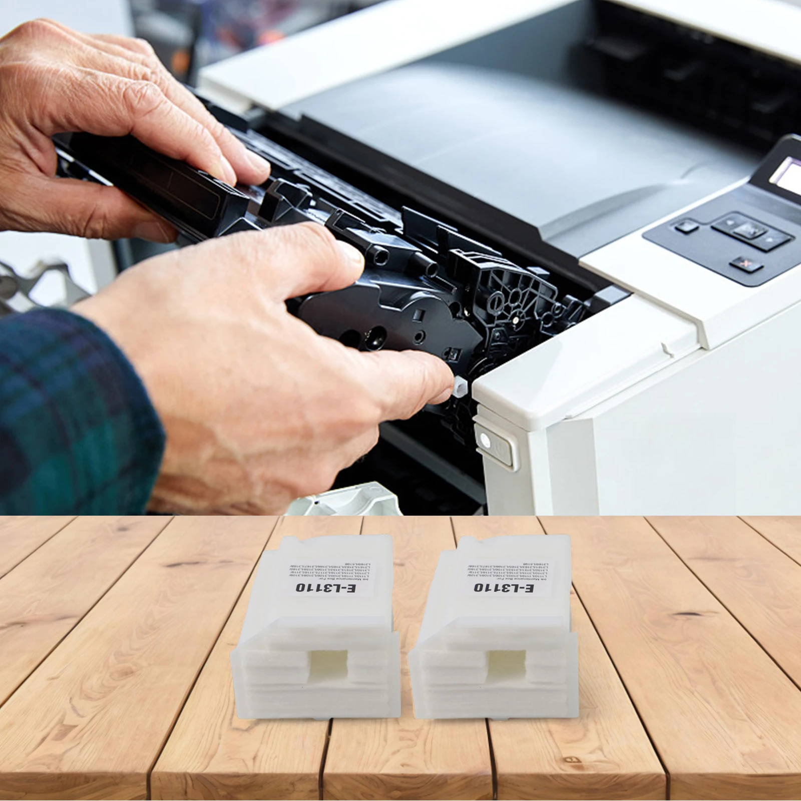 Compatible 2pcs Maintenance Box Replacement for ET2810 ET2812 ET2814 ET2803 ET2715 ET2720 Printer Waste Ink Sponge
