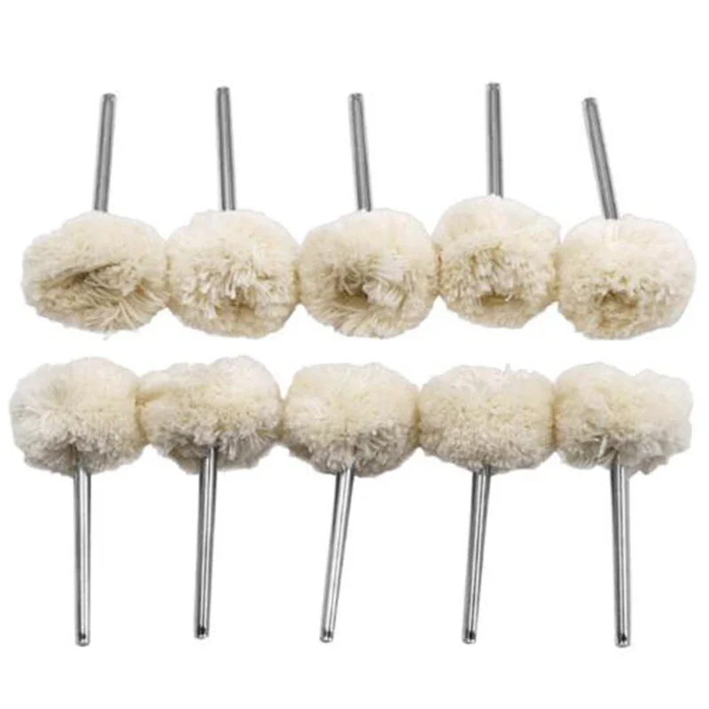 10pcs 1 Inch Wool Polishing Brush Dremel Accessories Grinding Buffing Pads Wheel Grinder Head Drill Rotary Tool Accessories