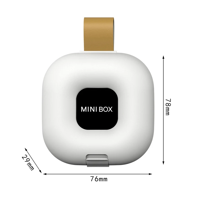 Mini portatile moderno con corda sospesa Mini scomparto anti smarrimento Scatola di immagazzinaggio sigillata a ribaltamento Scatola di immagazzinaggio per medicinali di grande capacità