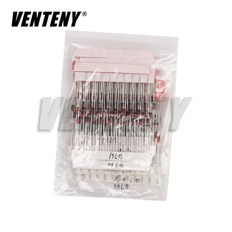 250pcs  1W Zener Diode Assorted Kit DO-41 3V-33V 25Values Each 10pcs DIY Sample Assortment Set New