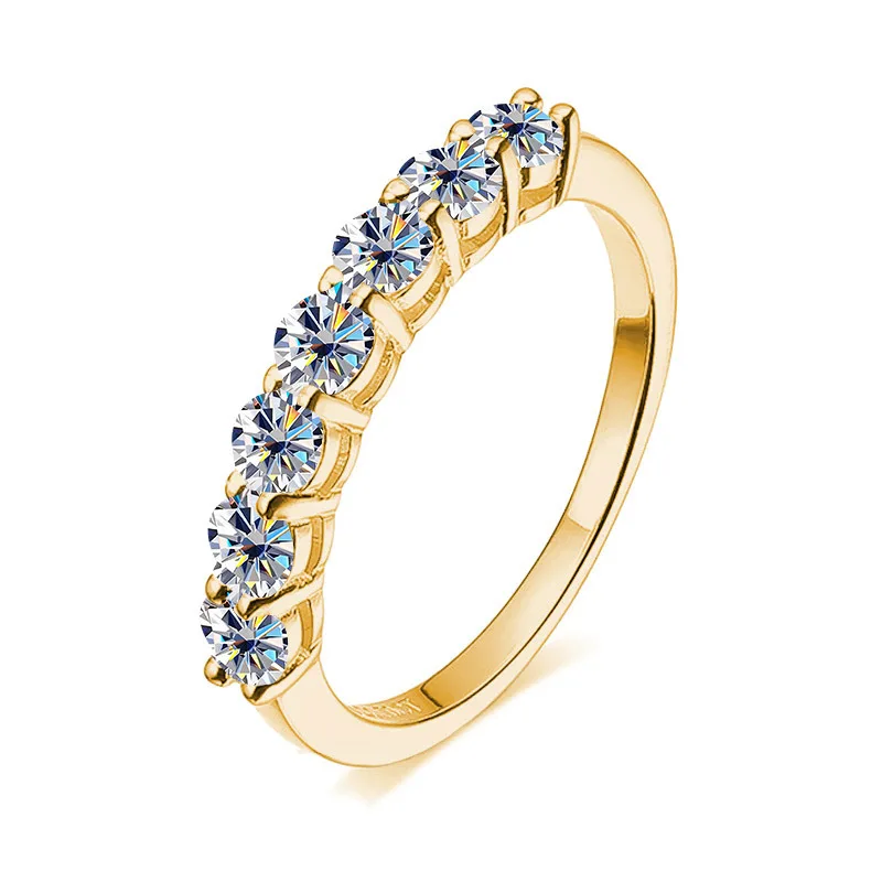 Moissanit-Ring aus 925 Sterling Silber mit Weißgold-Beschichtung, Vollbesetzter Diamant-Ewigkeitsring, Verlobungs- und Eheringe für Damen – Detail 3