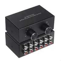 Conmutador estéreo R/L de 4 puertos, divisor de conmutación RCA bidireccional para compartir altavoces activos, interruptor AC004A