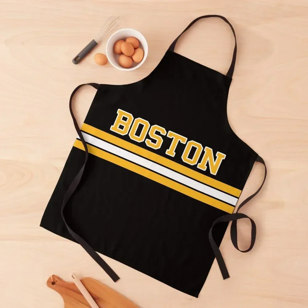 

Retro Boston Hockey Emblem Vintage BOS Apron For Kitchen Women Chef Accessories painting Kitchen Tools Accessories Apron