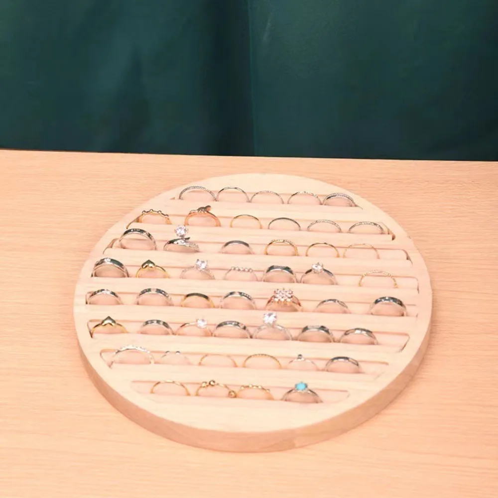 

New Wood Jewelry Tray Earrings Display Round Shape Ring Display Plate Display Plate Bracelet Display Stand Jewellery