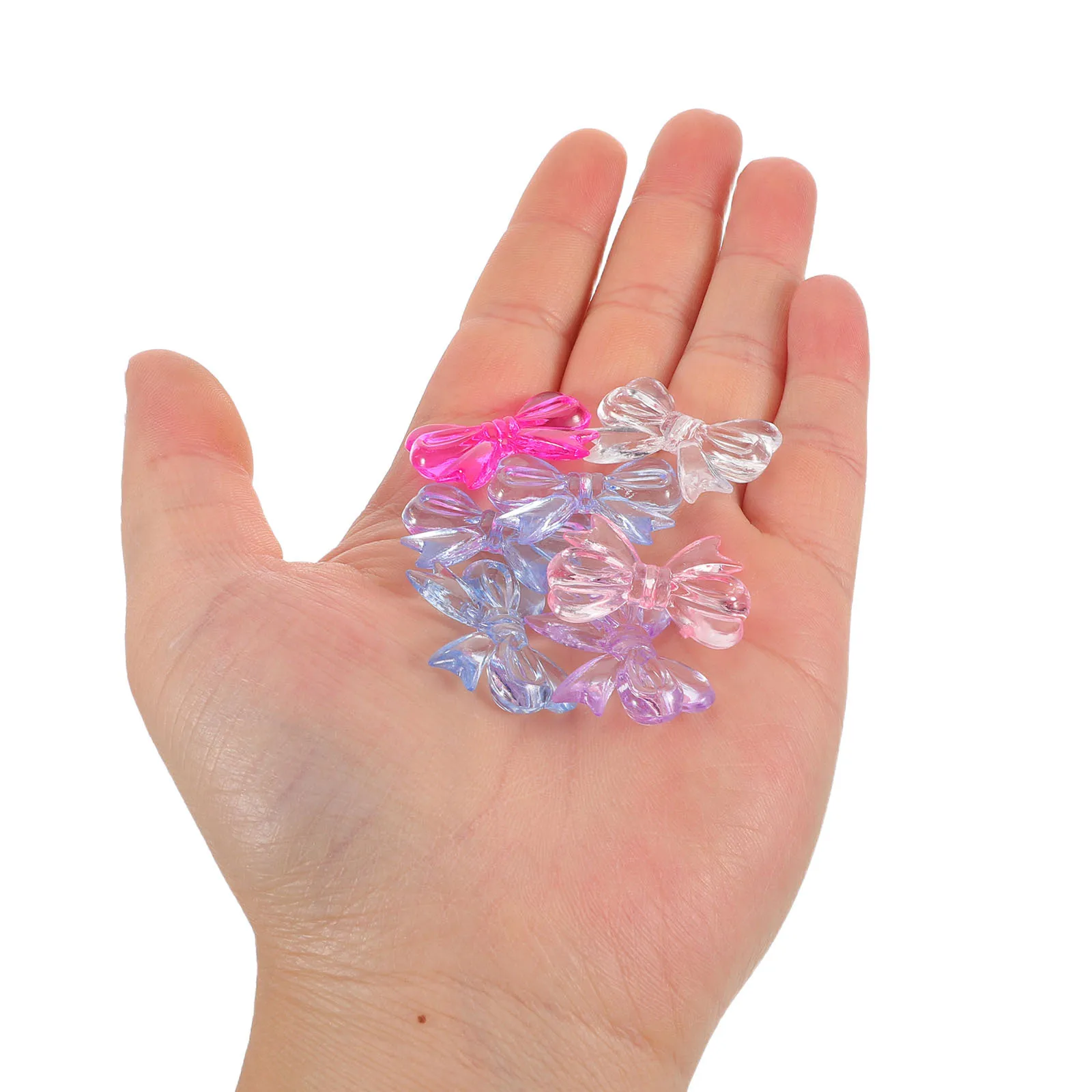 

50Pcs Transparent Colorful Bow Cupcake Toppers Bowknot Cake Insert Party Decorations Birthday Wedding Cake Accessories