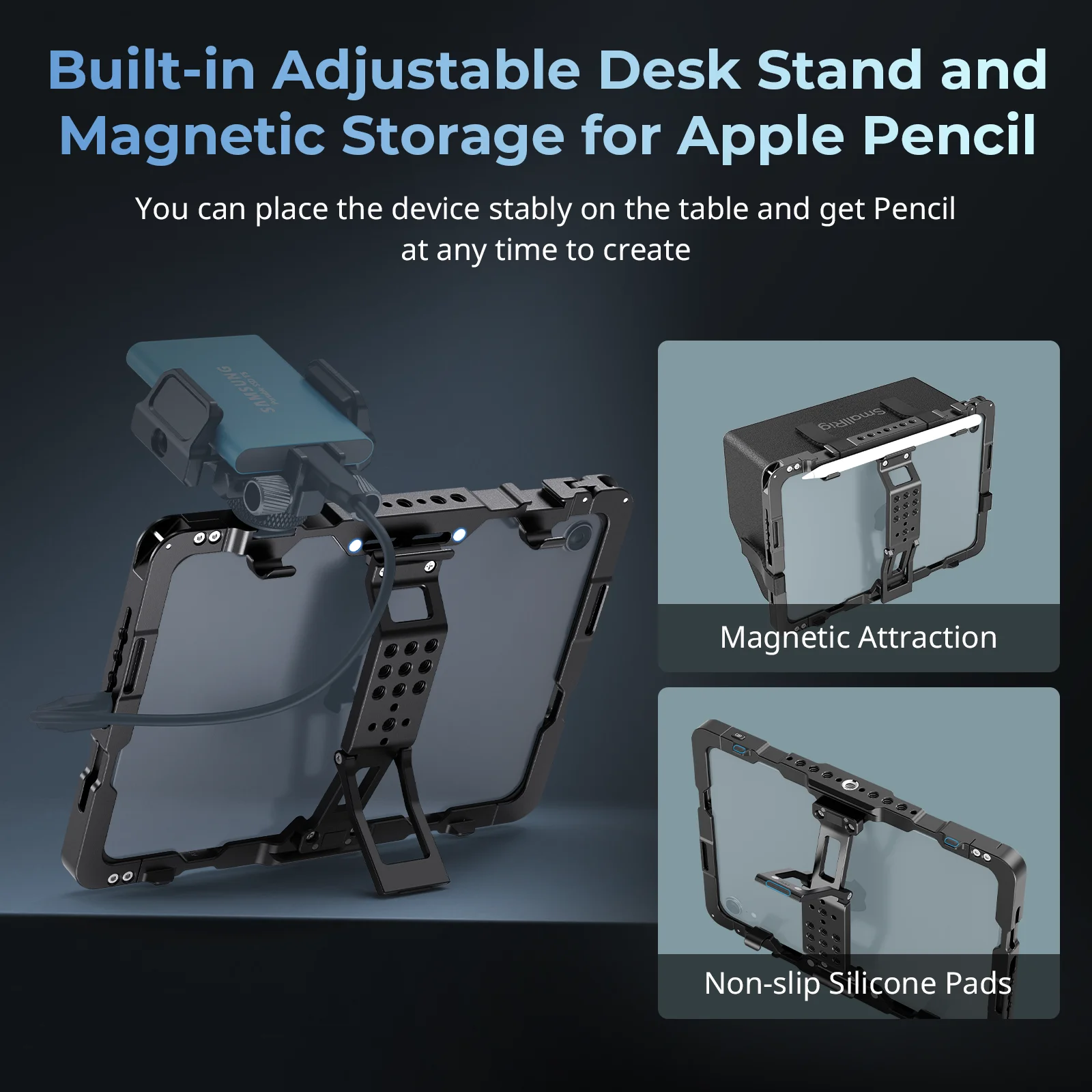 Smallrig-iPad mini 6,a17 pro,取り外し可能なベルクロ,サンフード,クイックリリースハンドルと互換性,md5058用のケージ