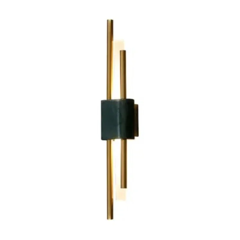 Modern Indoor Hotel Project New Design Decorative Iron Marble Light Emitting Diode Wall Light