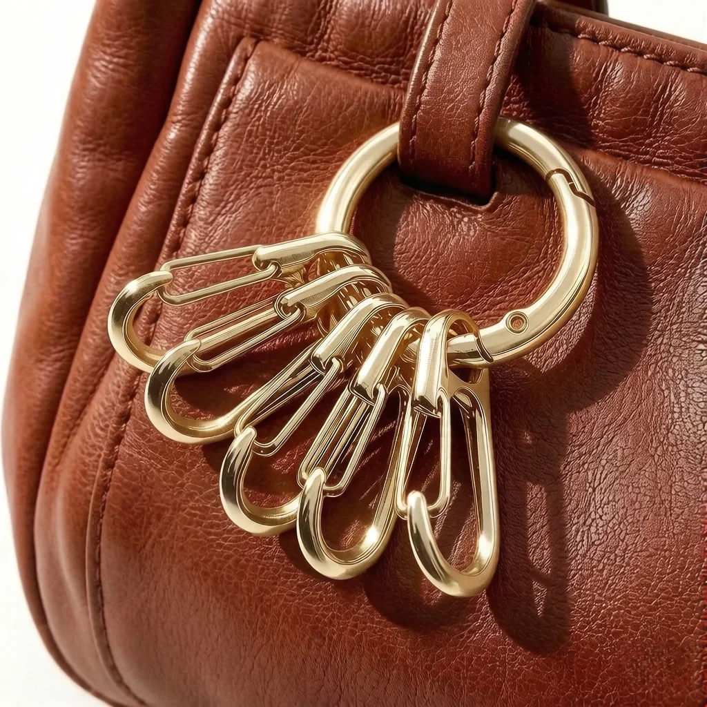 Metall-O-Ring-Federverschlüsse mit 5 Stück Hakenverschlüssen für DIY Öffnbare Runde Karabiner Schlüsselanhänger Clips Hakenverschlüsse Zubehör – Detail 5
