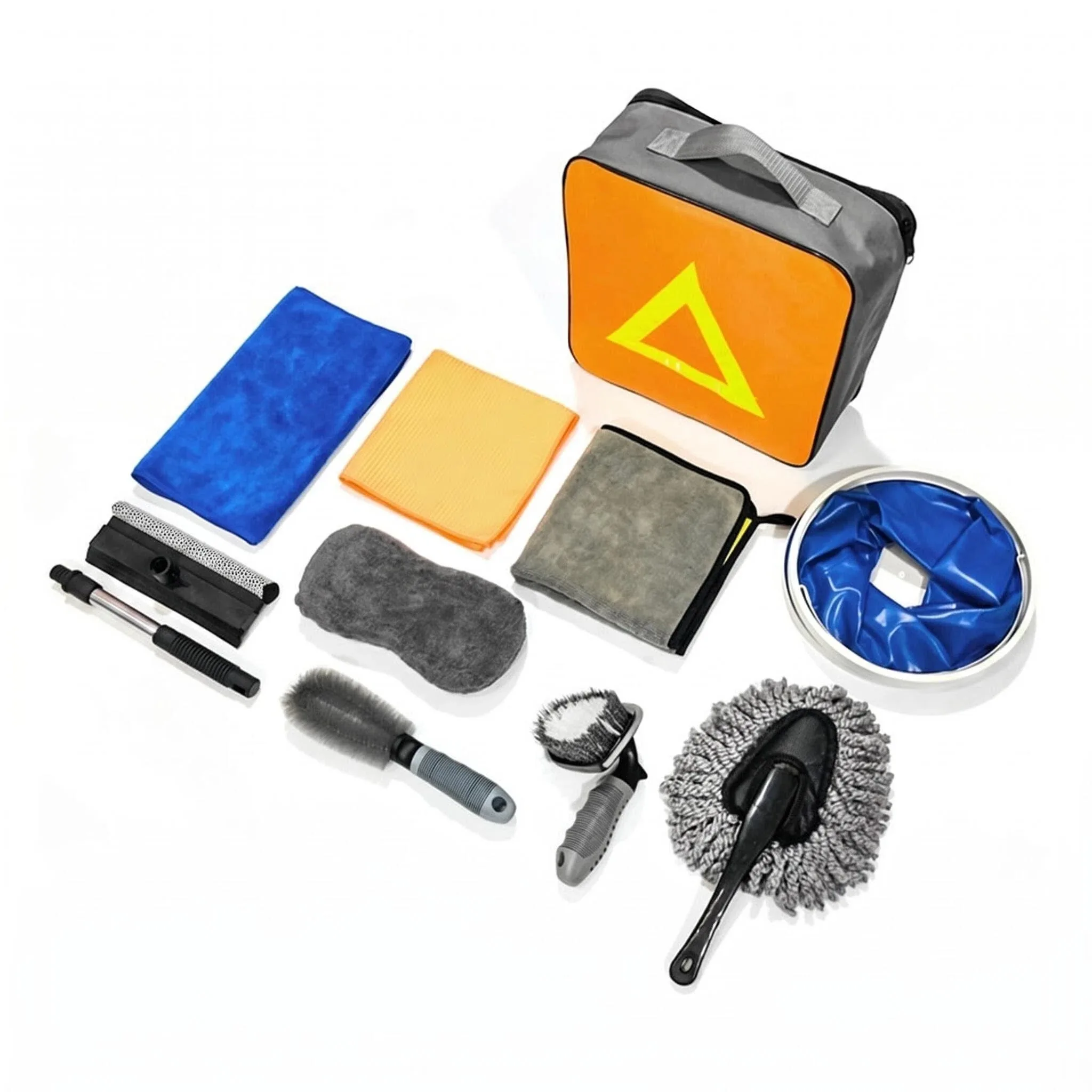 

10Pcs Car Washing Tool Set Full Kit Auto Cleaning Towel Sponge Bucket Tire Brush For Vehicle Wash Maintenance