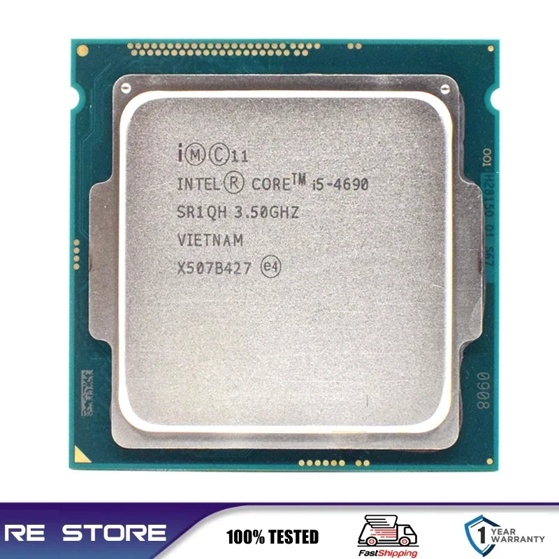 used Intel Core i5 4690 CPU Processor 3.50Ghz Socket 1150 Quad Core Desktop SR1QH