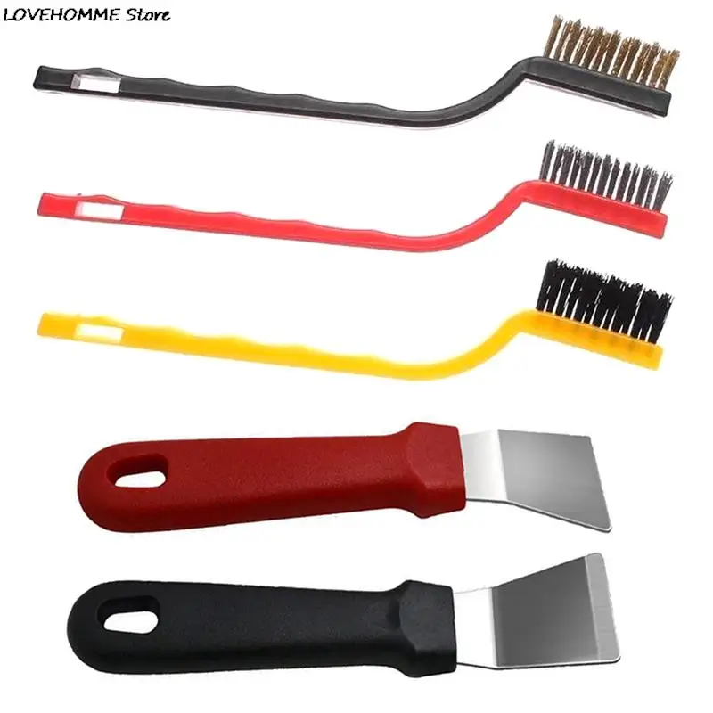 Gas Stove Cleaning Wire Brush Kitchen Tools Metal Fiber Brush Strong Decontamination Copper/iron/nylon Brush