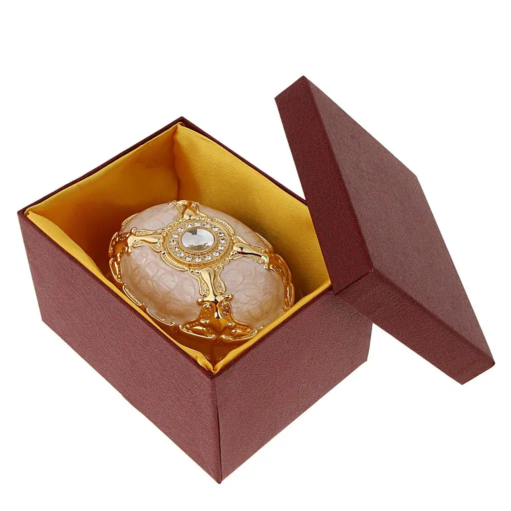 Enamel Flower Jewelry Box Organizer Vintage Alloy Trinket Storage Casket for Rings Necklaces and Gifts