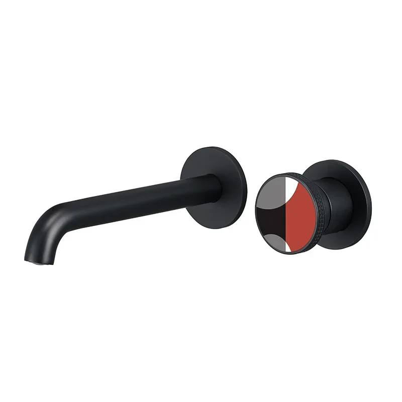 

White wall faucet, hidden concealed hot and cold all-copper mixing valve, bathroom wash basin faucet AM2311