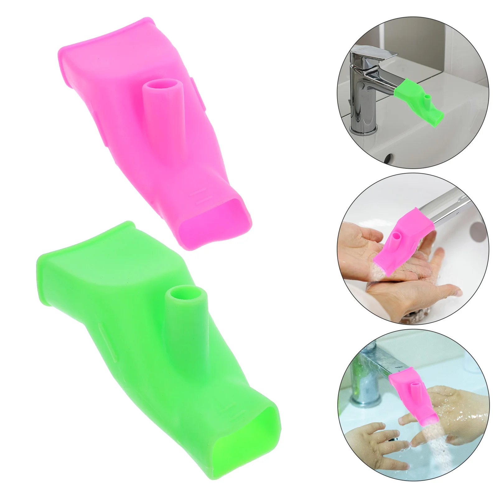 

6Pcs Faucet Extender Safe Flexible Sink Handle Extender for Kids Toddlers Bathroom Kitchen Anti-Splash Water Saving Guide