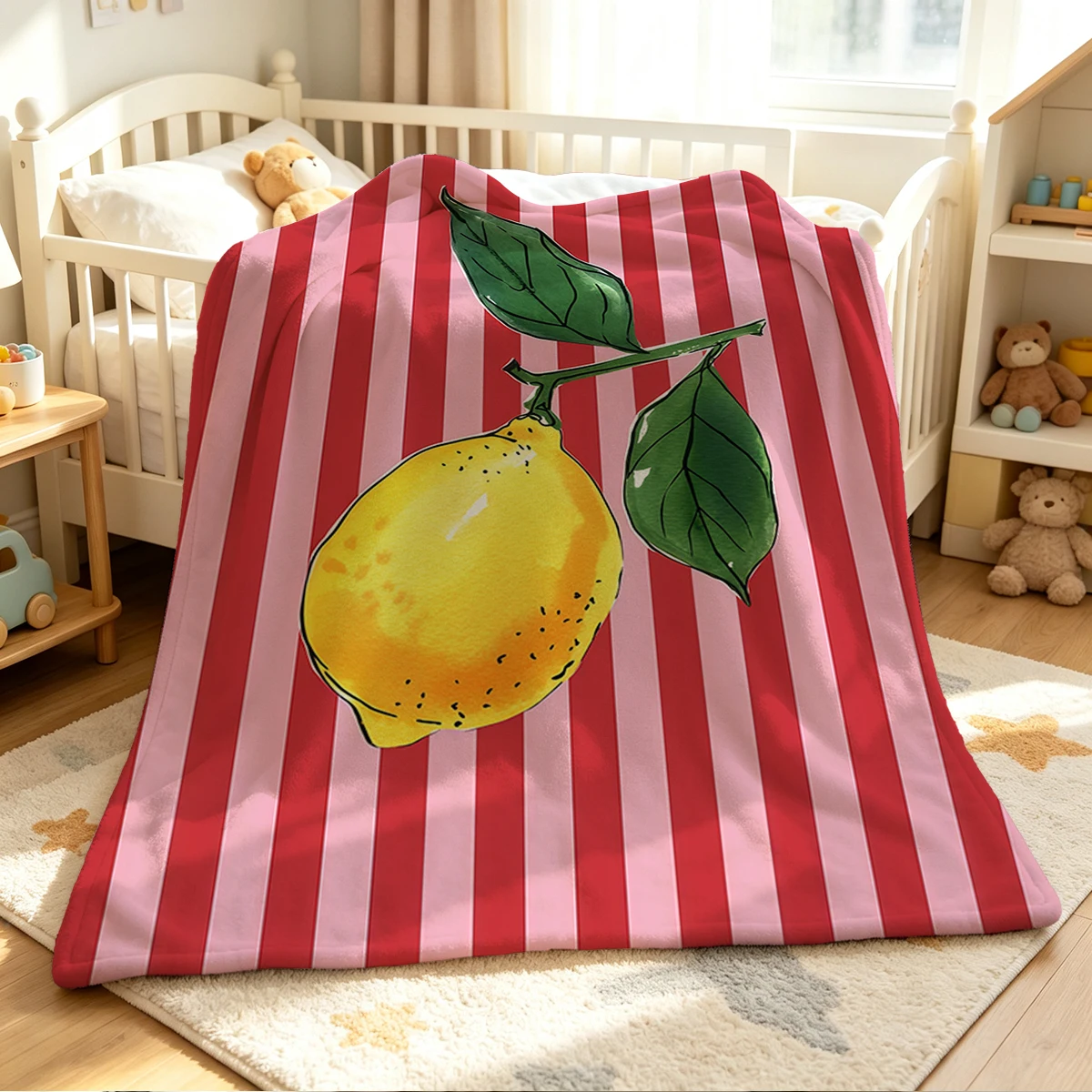 Lemon Bliss Flannel Blanket Warm Soft Halloween Christmas Couch Warm Cozy Decorative Decor Gift for All Season