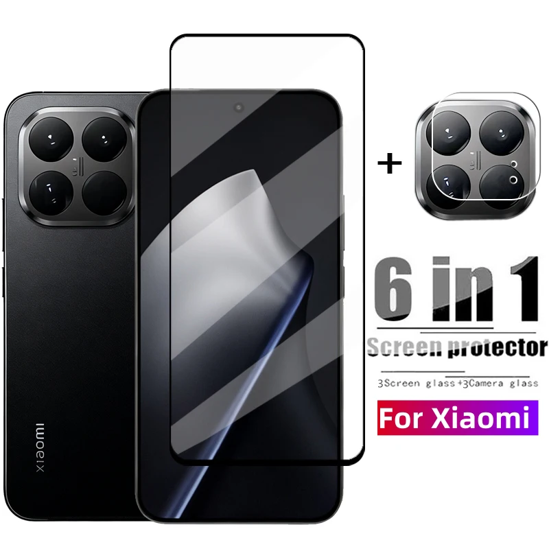 

6in1 For Xiaomi 15T Pro Full Cover Tempered Glass Xiaomi 15T Pro Screen Protector 9H Protective Phone Lens Film Xiaomi 15T Pro