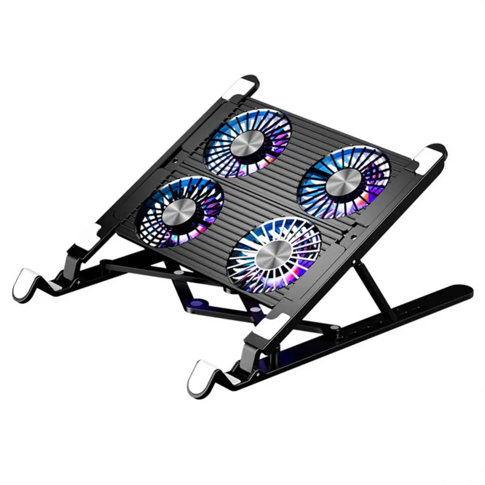 Laptop Cooler Base Stand Foldable Laptop Cooling Pad Support Adjustable Notebook Stand for 11-17.3 inch with 2/4 Fans Cooler