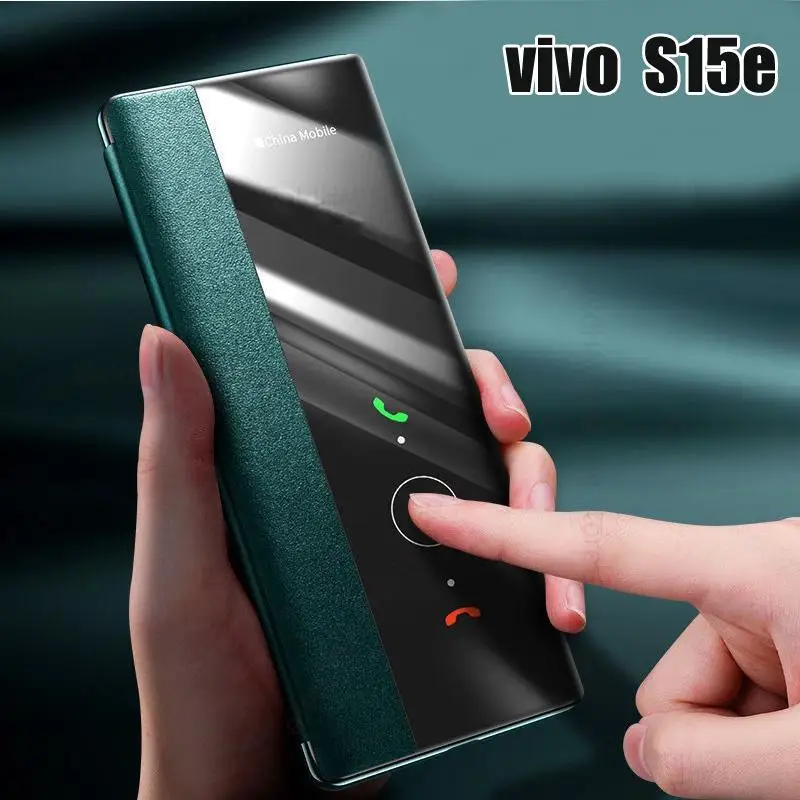 

Fundas For vivo S15e Clear View Windows Leather Flip Phone Case For VIVO S12 Pro S10e Full Protective Cover for Vivo S10 Pro 5G