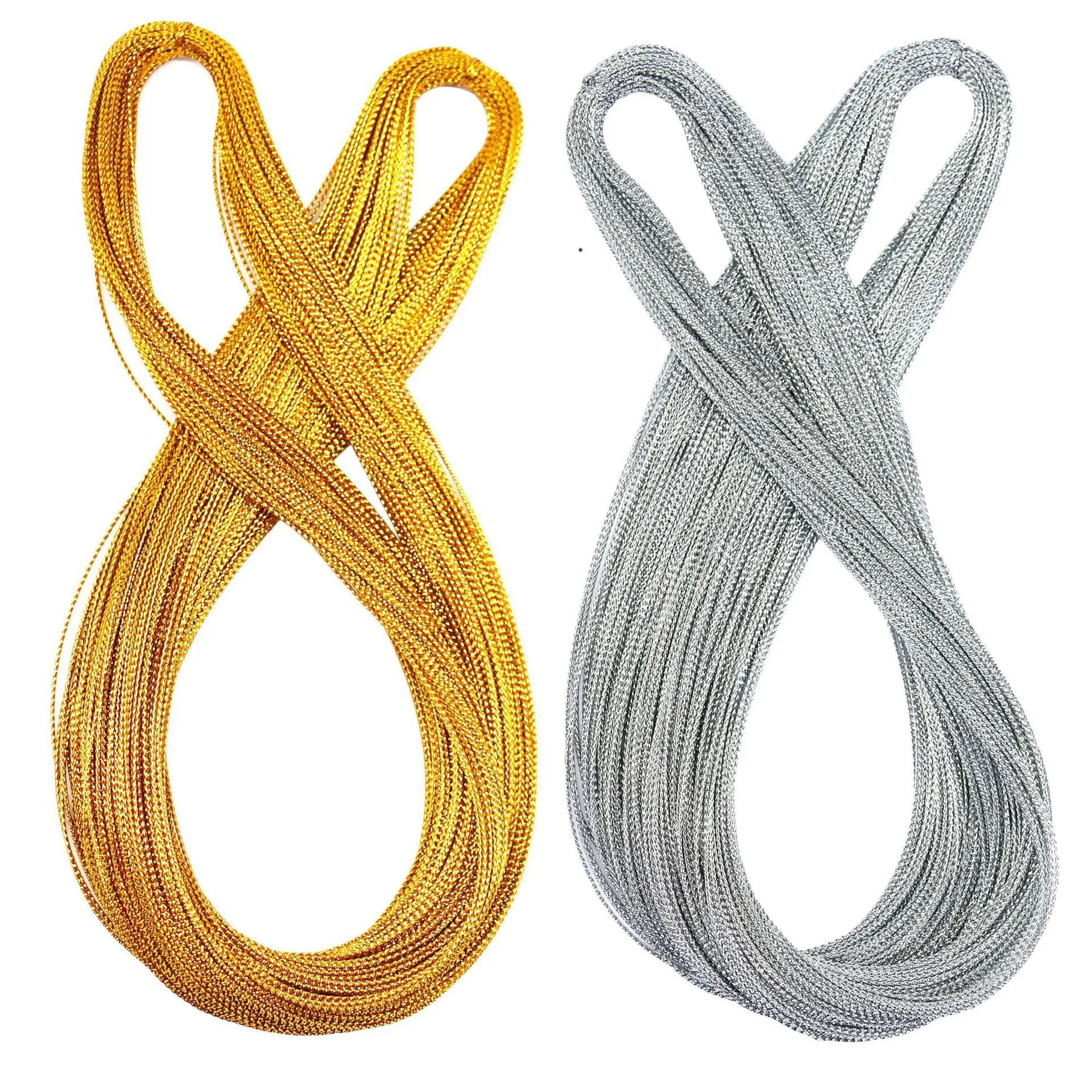 Dreadlock Braiding Hair Rope 100m Gold Silver Polyester Thread for Boho Braids Hair Extensions Festival Home DIY