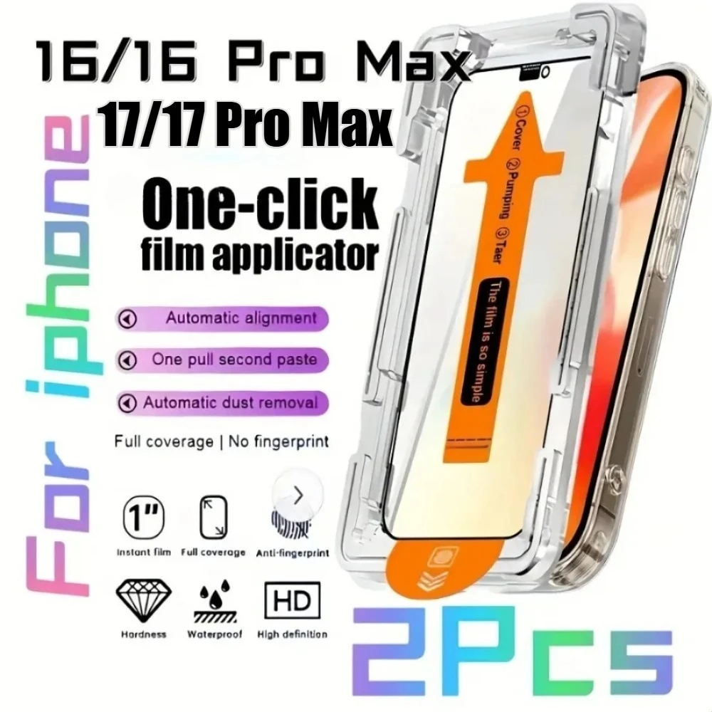

Защитная пленка из закаленного стекла для iPhone 17 Pro Max 17 Air, 2 шт., для iPhone 16 15 14 13 12 Pro Max Plus