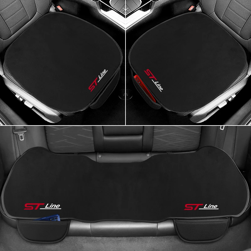 Car Seat Cushion Non-Slip Cover Velvet Plush For Ford ST Focus x 2 3 Kuga FIESTA MONDEO VIGNALE ECOBOOST KUGA Auto Accessories