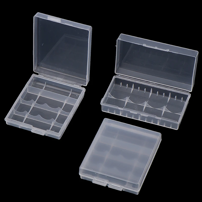 4PCS 4 Slots Transparent Plastic Battery Storage Box Hard Container Holder Case For AAA/AA/18650 Battery Organizer Accessorie