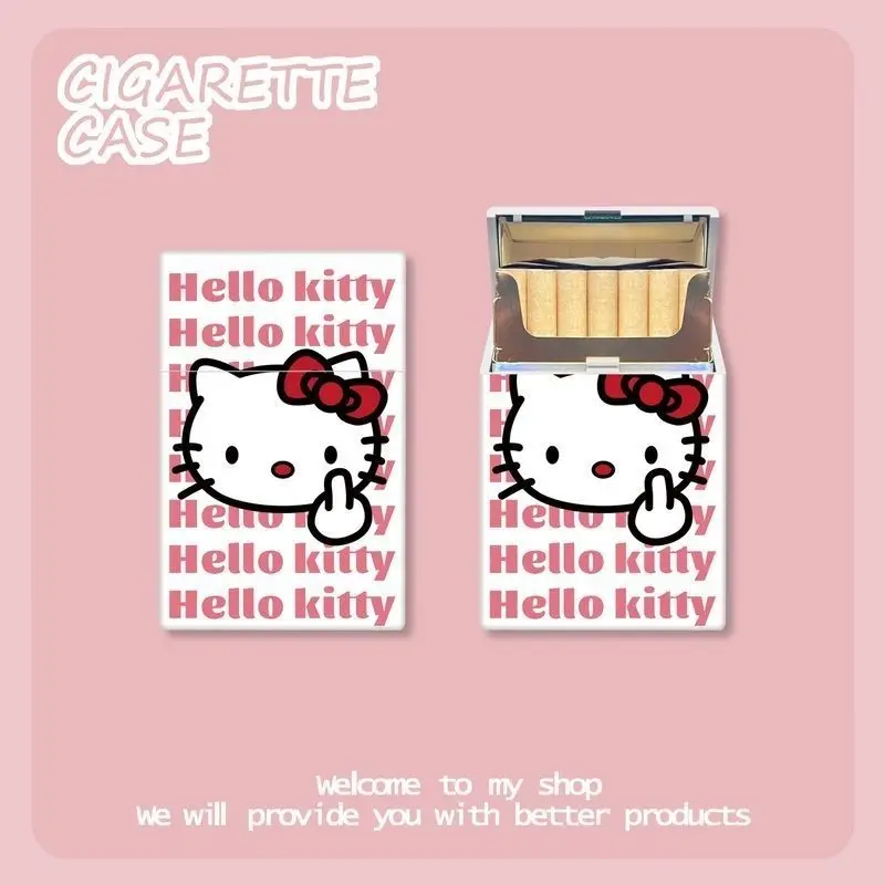 

Anime Hello Kitty Bow Katie Plastic Cigarette Case Creative Personalized Storage Cartoon 20-pack High-looking Boyfriend Holder