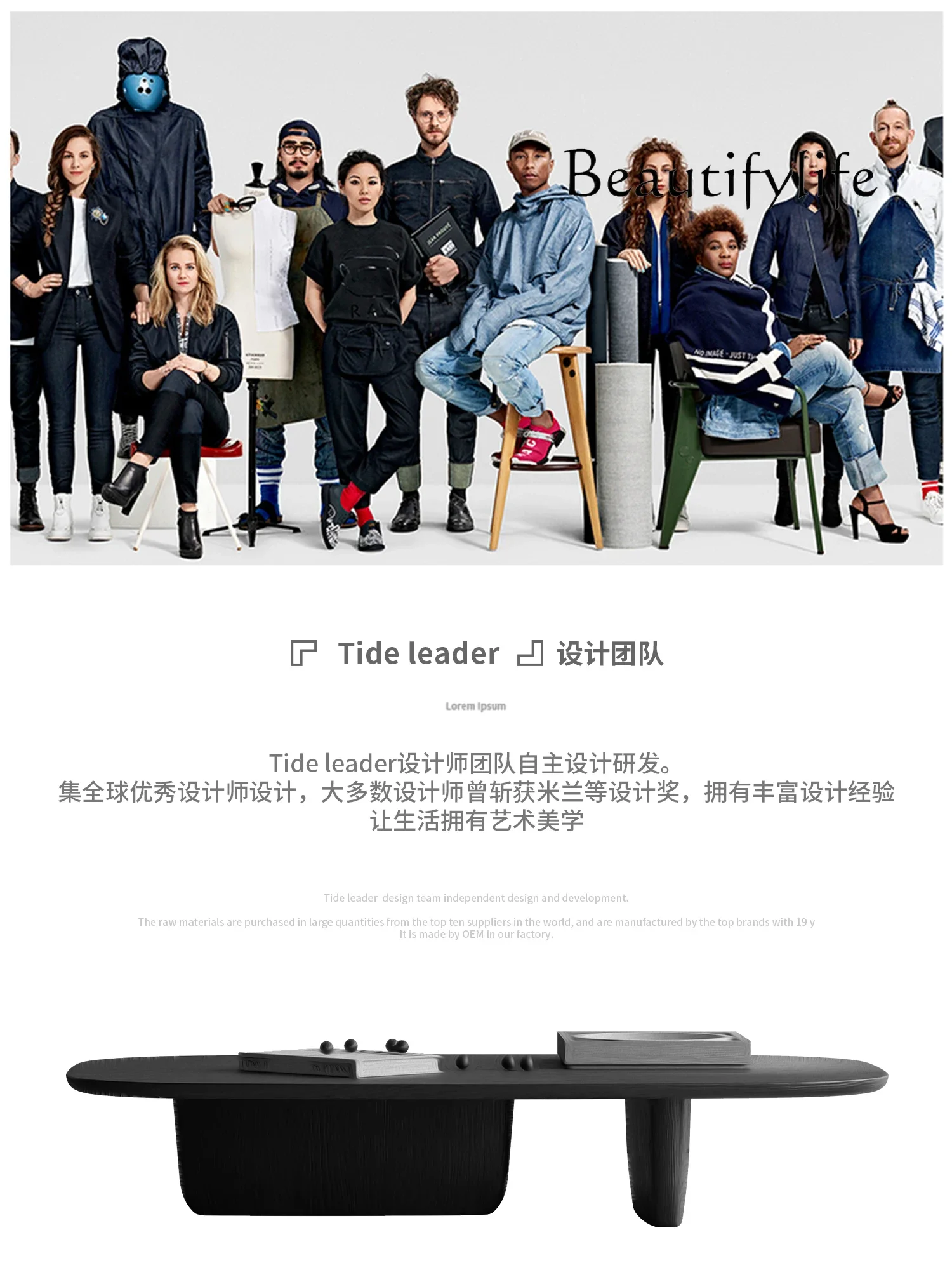 طاولة شاي من الخشب الصلب الأسود من N Qiji Wind مربعة بسيطة للسرير والإفطار نموذج غرفة الحد الأدنى طاولة شاي قصيرة الساق #6