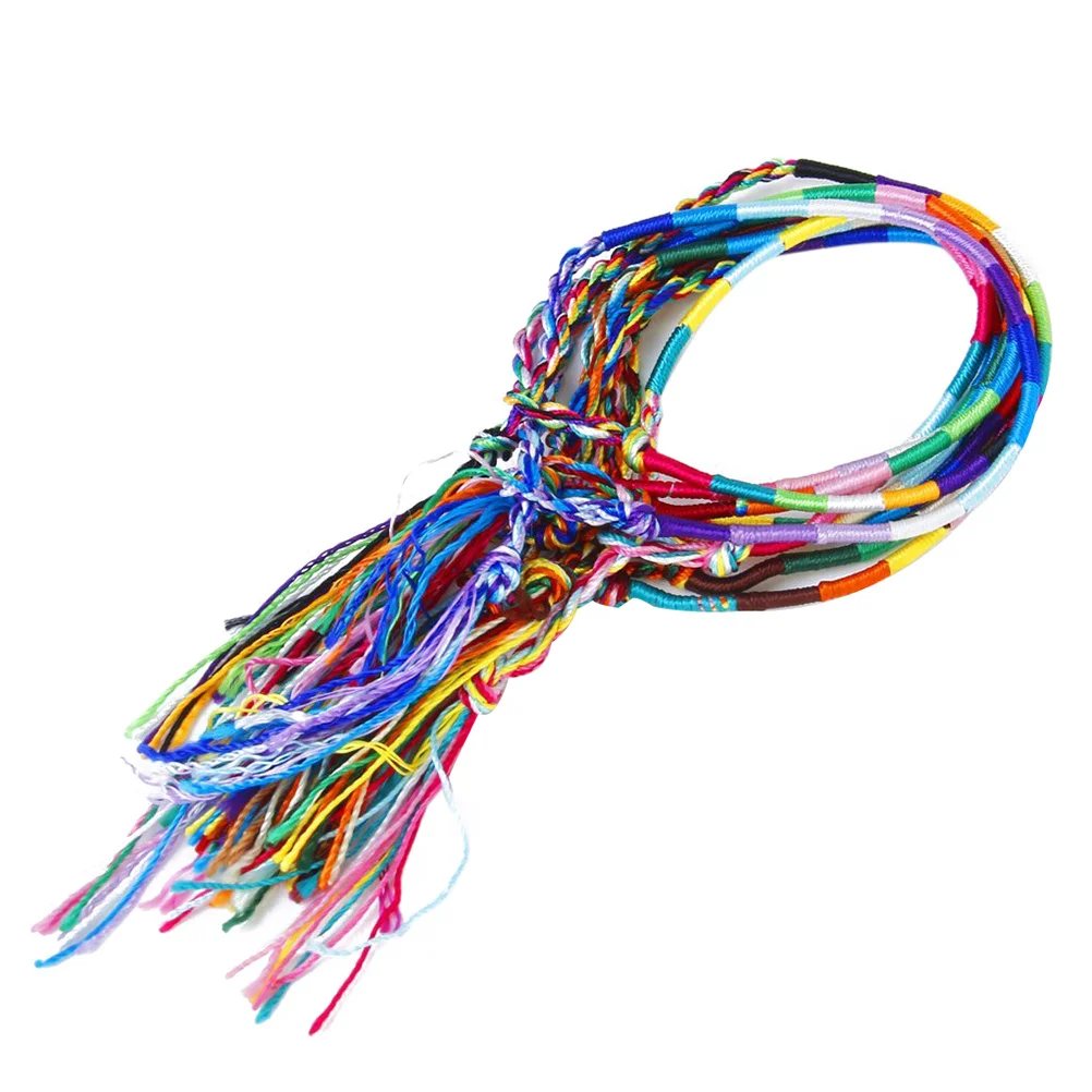 

9Pcs Random Color Handmade Friendship Bracelets Braided Woven Thread Wristbands for Women Men Adjustable Festival Party Gift Set