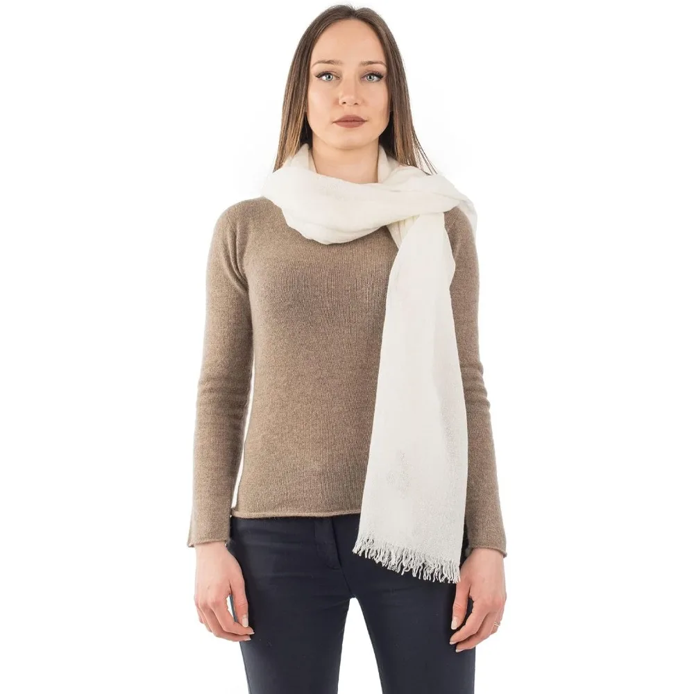 高級100％カシミヤパシュミナショール - イタリア製 - レディースファッション - フリーサイズ - 柔らかく暖かいカシミヤラップ