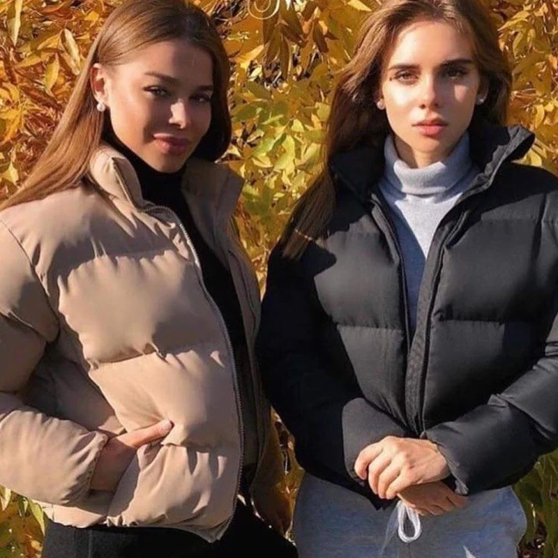 Manteau à bulles à col montant pour femme, veste en duvet optique, coupe couvertes, short amincissant, nouvelle mode, abonnés, hiver et automne