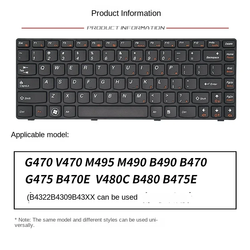 Replace Suit For Lenovo G470 V470 B470E B490 G475 V480C B480 M490 M495 Laptop Keyboard