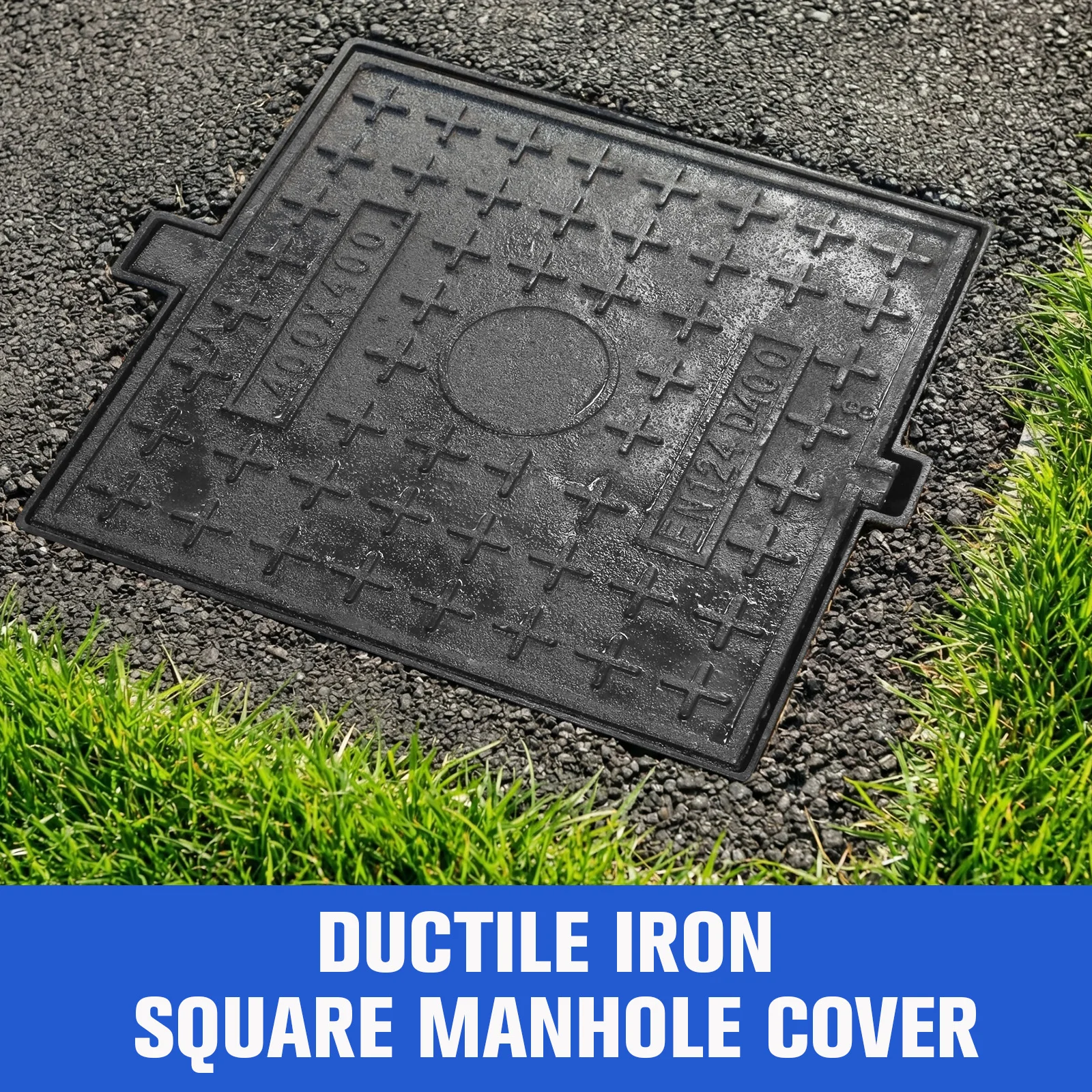 

Чугунная крышка люка и рама с основанием, прямоугольные съемные люки с противоскользящим покрытием для канализации, двора, бетонного подвала