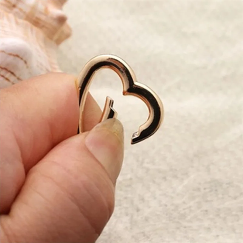 5PC Heart Spring Gate Rings Openable Keychain Leather Bag Belt Strap Dog Chain Buckles Snap Closure Clip Trigger DIY Accessorie