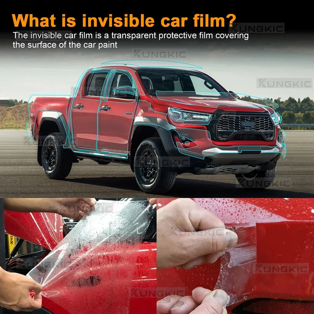 For Toyota Hilux GR Sport 2024 2025 TPU Pre-Cut Paint Protection Clear Film Kit Transparent Anti Scratch Body Sticker Film view 3