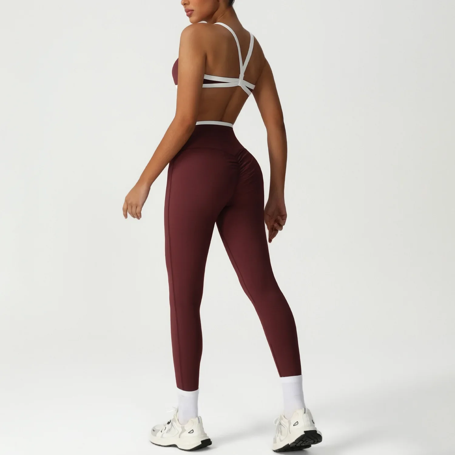 

2 Pieces Yoga Set Workout Fitness Suit Women's Tracksuit Running Sportswear Gym Clothing High Waist Leggings Bra Sports Suits