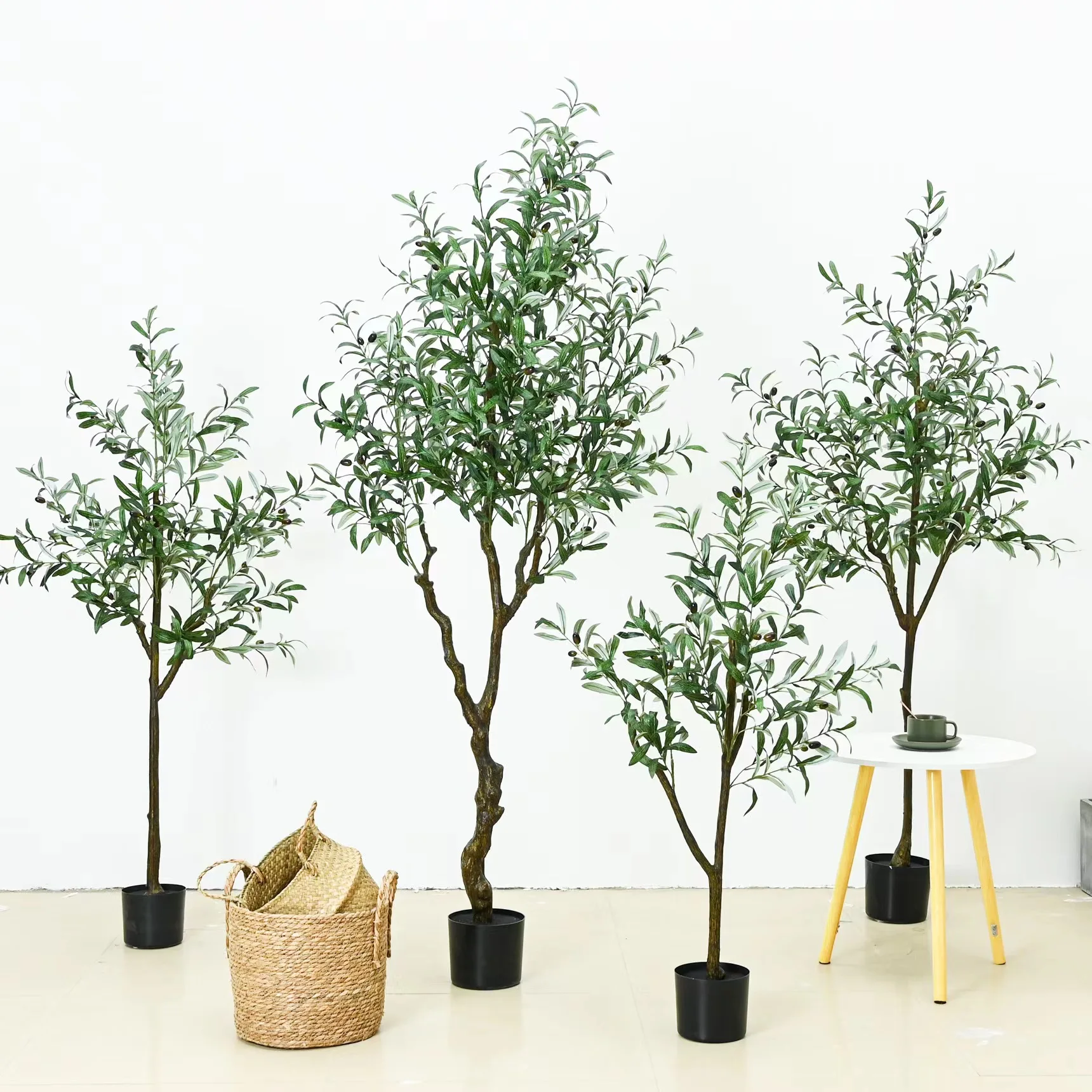 SN-V0016 Wholesale wedding home decoration indoor nordic bonsai plastic potted artificial olive tree plant