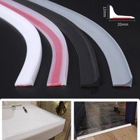 New Silicone Bathroom Water Stopper Dry Wet Separation Sealing Strips Self-adhesive Shower Drain Splash Prevention Water Dam