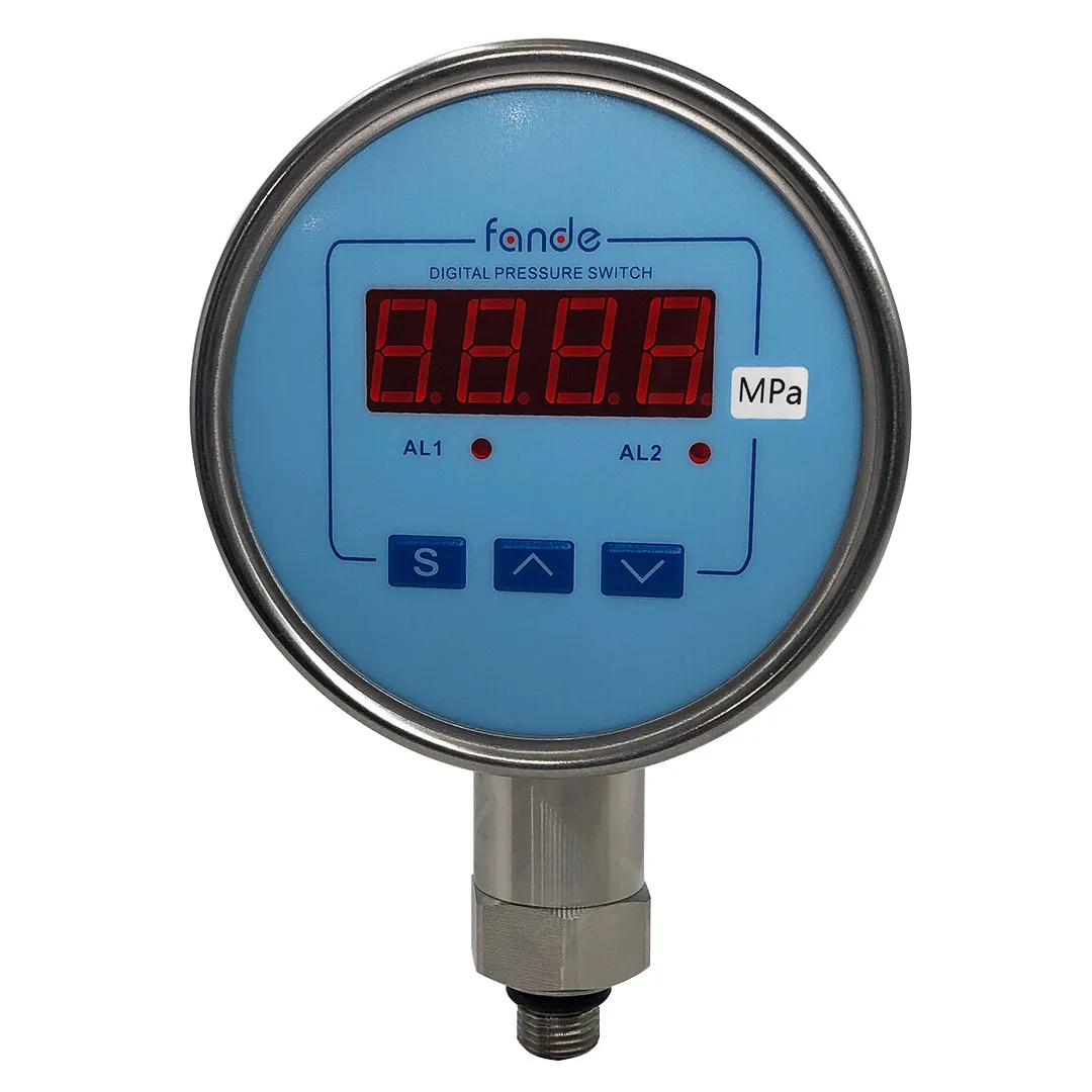 FANDE Water Air Pressure Switch Output 2 Relays 4-20mA Accuracy 0.5%FS LED Display For Air Liquid Oil Fuel