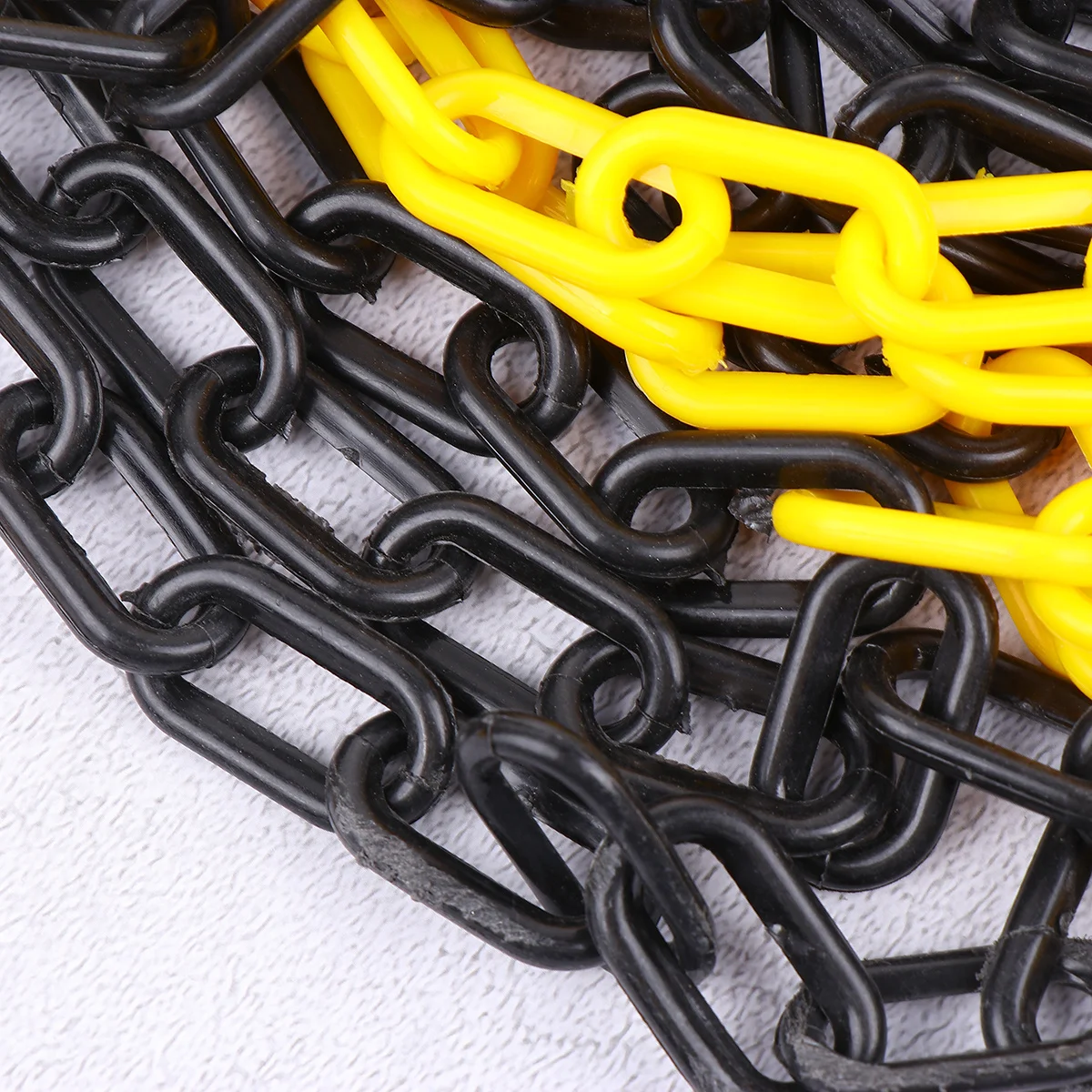 1 Roll Plastic Safety Chain 6m Uv Resistant Sun Shield Site Barrier Chain Construction Garage Yellow Black Uv Resistant