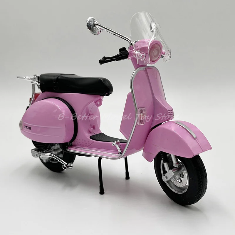 1:10 รถจักรยานยนต์โมเดลของเล่นสกู๊ตเตอร์ Vespa PX125 แบบจําลองพร้อมเสียงและไฟ