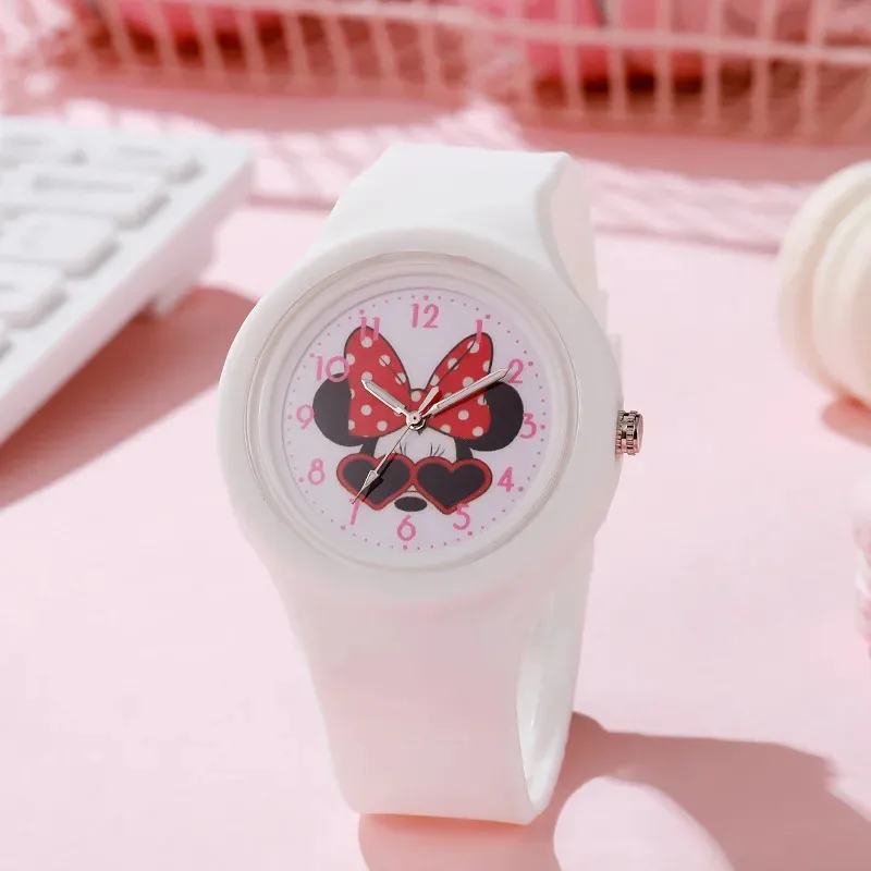 Disney Mickey Watches Girls Disney Cartoon Minnie Mouse Silicone Children Watch Kids Anime Peripherals Birthday Gifts Boys Toy